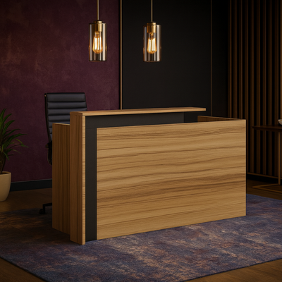 Luxury Front Desk | Elegant Office Counter Table | Space-Saving Reception Desk for Office, Hotels, Restaurants, Apartment Furniture (Brown) Luxury Front Desk | Elegant Office Counter Table | Space-Saving Reception Desk for Office, Hotels, Restaurants, Apartment Furniture (Brown)
