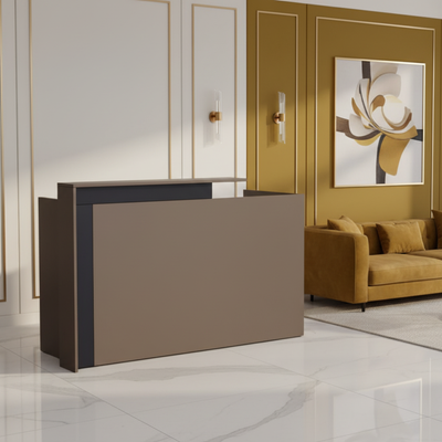 Luxury Front Desk | Elegant Office Counter Table | Space-Saving Reception Desk for Office, Hotels, Restaurants, Apartment Furniture (Brown) Luxury Front Desk | Elegant Office Counter Table | Space-Saving Reception Desk for Office, Hotels, Restaurants, Apartment Furniture (Brown)