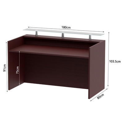 Executive Front Desk | Premium Modern Reception Counter for Elegant Office & Luxury Hotel Furniture (Brown)