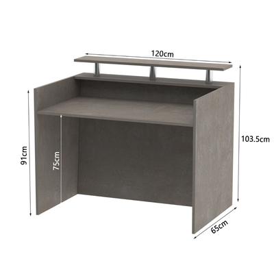 Premium Reception Desk | Luxury Office Counter & Front Desk for Office, Hotels & Restaurants Furniture (Grey)

