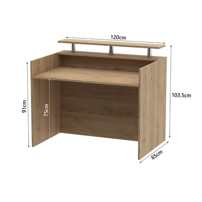 Premium Reception Desk | Luxury Office Counter & Front Desk for Office, Hotels & Restaurants Furniture (Brown)
