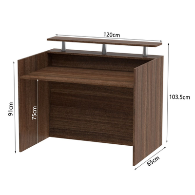 Premium Reception Desk | Luxury Office Counter & Front Desk for Office, Hotels & Restaurants Furniture (Brown)
