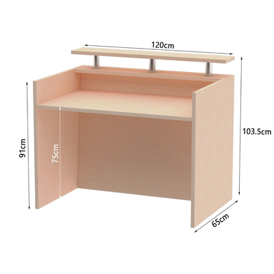 Premium Reception Desk | Luxury Office Counter & Front Desk for Office, Hotels & Restaurants Furniture (Brown)
