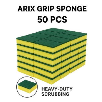 Arix Grip Sponge Heavy-Duty Scouring Sponge –  50pcs Promo Pack for Tough Cleaning Arix Grip Sponge Heavy-Duty Scouring Sponge –  50pcs Promo Pack for Tough Cleaning