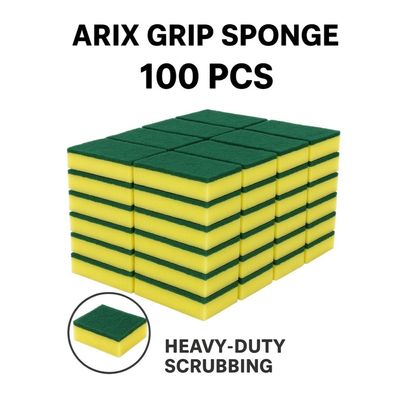 Arix Grip Sponge Heavy-Duty Scouring Sponge –  100pcs Promo Pack for Tough Cleaning Arix Grip Sponge Heavy-Duty Scouring Sponge –  100pcs Promo Pack for Tough Cleaning
