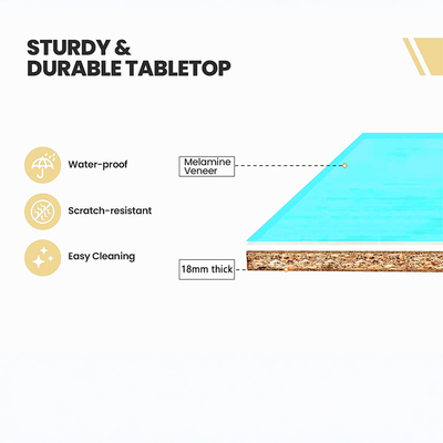 Karnak Modern Office Conference Table | Management table | Wooden Board table | Space Saving Discussion table for Office, Restaurants, Hotels, Furniture 