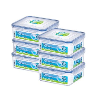 LocknLock 870ml Square Food Container (Pack of 6) – Airtight, BPA-Free, Microwave, Freezer, and Dishwasher Safe LocknLock 870ml Square Food Container (Pack of 6) – Airtight, BPA-Free, Microwave, Freezer, and Dishwasher Safe