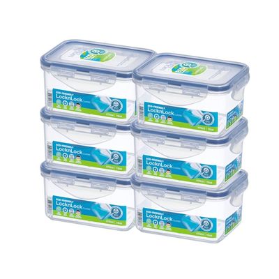 LocknLock 470ml Rectangular Food Container (Pack of 6) – Airtight, BPA-Free, Microwave, Freezer & Dishwasher Safe LocknLock 470ml Rectangular Food Container (Pack of 6) – Airtight, BPA-Free, Microwave, Freezer & Dishwasher Safe