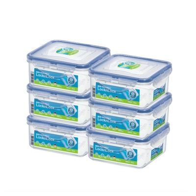 LocknLock 680ml Square Food Container (Pack of 6) – Airtight, BPA-Free, Microwave, Freezer & Dishwasher Safe LocknLock 680ml Square Food Container (Pack of 6) – Airtight, BPA-Free, Microwave, Freezer & Dishwasher Safe