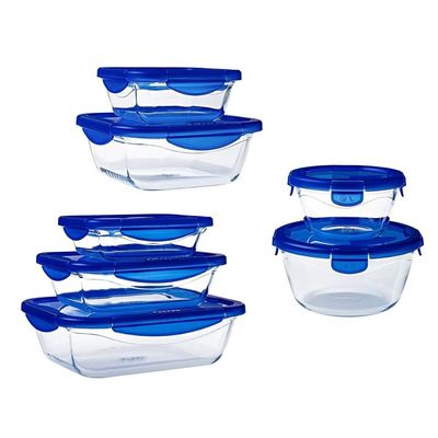 Pyrex Cook & Go 7-Piece Set Food Storage with Airtight Lid – Oven, Freezer & Microwave Safe Borosilicate Glass Pyrex Cook & Go 7-Piece Set Food Storage with Airtight Lid – Oven, Freezer & Microwave Safe Borosilicate Glass