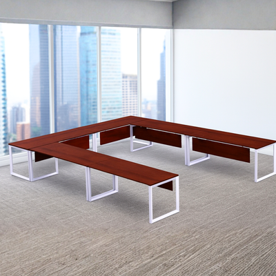 Karnak Luxury U Shape Office Conference Table | Project Table | Wooden Board Table | Board Table for Office, Restaurants, Hotels, Furniture (Apple Cherry)
