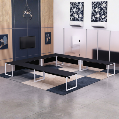 Karnak Luxury U Shape Office Conference Table | Project Table | Wooden Board Table | Board Table for Office, Restaurants, Hotels, Furniture (Black) Karnak Luxury U Shape Office Conference Table | Project Table | Wooden Board Table | Board Table for Office, Restaurants, Hotels, Furniture (Black)