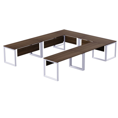 Karnak Luxury U Shape Office Conference Table | Project Table | Wooden Board Table | Board Table for Office, Restaurants, Hotels, Furniture (Brown)