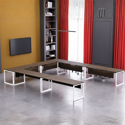 Karnak Luxury U Shape Office Conference Table | Project Table | Wooden Board Table | Board Table for Office, Restaurants, Hotels, Furniture (Brown) Karnak Luxury U Shape Office Conference Table | Project Table | Wooden Board Table | Board Table for Office, Restaurants, Hotels, Furniture (Brown)