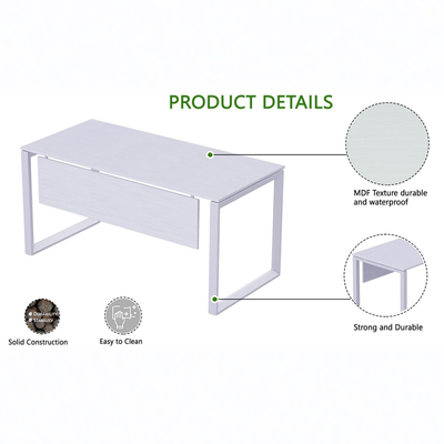 Karnak Luxury U Shape Office Conference Table | Project Table | Wooden Board Table | Council table for Office, Restaurants, Hotels, Furniture (White )