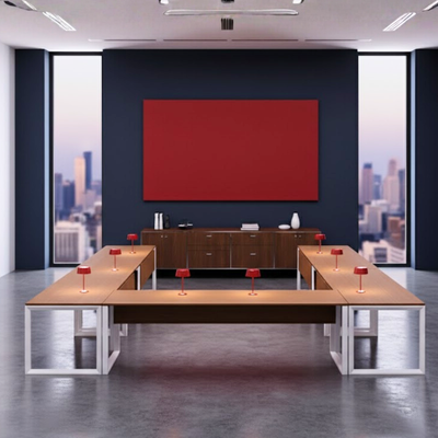 Karnak Luxury U Shape Office Conference Table | Project Table | Wooden Board Table |Council table for Office, Restaurants, Hotels, Furniture (Light Walnut ) Karnak Luxury U Shape Office Conference Table | Project Table | Wooden Board Table |Council table for Office, Restaurants, Hotels, Furniture (Light Walnut )
