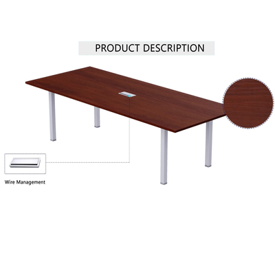 Karnak Executive Collaboration Table | Office Conference Table | Discussion Table | Wooden Board Table | Meeting Table for Office, Restaurants, Hotels, Furniture (Red)