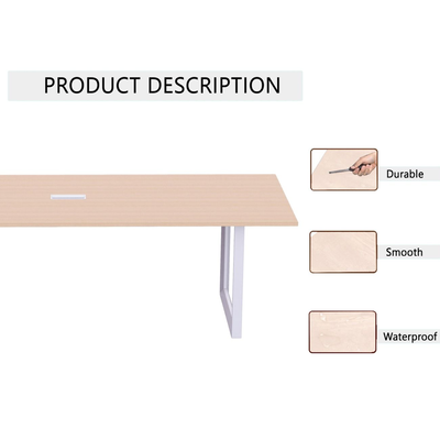 Karnak Executive Collaboration Table | Office Conference Table | Discussion Table | Wooden Board Table | Meeting Table for Office, Restaurants, Hotels, Furniture (Biege)