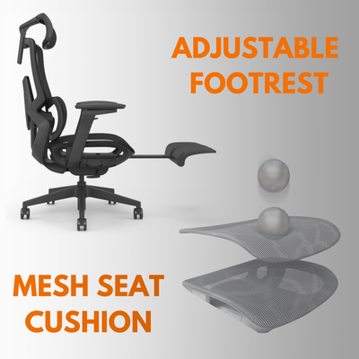 Skyland Ergonomic Office Chair - High-Back Mesh Design, 8D Armrests, Adjustable Lumbar Support & Footrest, One-Touch Zero Gravity Recline Technology - Executive Comfort for Long Work Hours (Black)