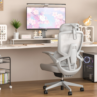 Skyland Executive Ergonomic Office Chair – High Back Mesh, Adjustable Headrest & Lumbar Support, 4D Armrests (Grey) Skyland Executive Ergonomic Office Chair – High Back Mesh, Adjustable Headrest & Lumbar Support, 4D Armrests (Grey)