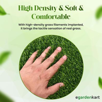 Egardenkart, Artificial Grass Carpet - Green, 36mm | Fake Grass for Balcony Decor, Turf, Yard | 200x100cm (2SQM) Artificial Green Carpet for Indoor Outdoor | Balcony Grass (2x1mtr)