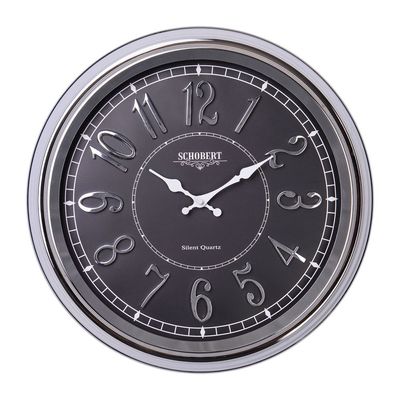  Metal Wall Clock 5138QN Non-Ticking Silent Wall Clock /  Italian Design  Round / 39cm  Luxury Home Decorative for Living Room, Kitchen, Bedroom / 3D Numbers, Battery Operated