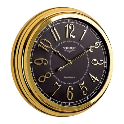 Metal Wall Clock 5138GN2, Silent Non Ticking,Battery Operated, Italian Design for Living Room,Bedroom,Kitchen