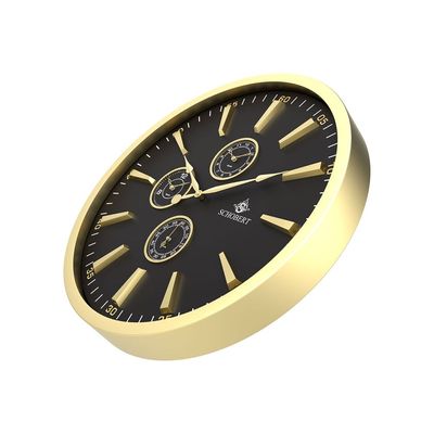 Metal Wall Clock 50cm 5310GOLD– Gold & Black 3 Time Zone Design / Silent Quartz Movement / Italian Design/ Modern Home & Office Décor/Sub- Second Hand/3D Index   Metal Wall Clock 50cm 5310GOLD– Gold & Black 3 Time Zone Design / Silent Quartz Movement / Italian Design/ Modern Home & Office Décor/Sub- Second Hand/3D Index