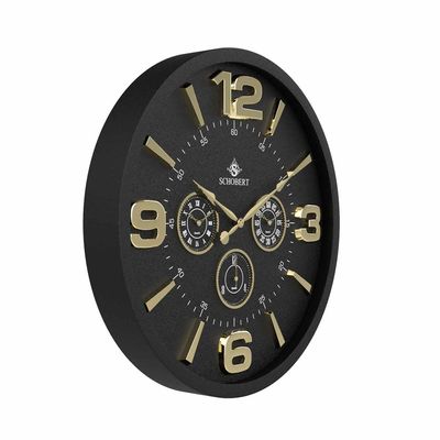 Metal Big Wall Clock  5311BNG 50cm, Gold-black Italian Design  Non Ticking, Battery Operated Quartz Clock for Living Room Kitchen Bedroom / 3Time Zone Clock Metal Big Wall Clock  5311BNG 50cm, Gold-black Italian Design  Non Ticking, Battery Operated Quartz Clock for Living Room Kitchen Bedroom / 3Time Zone Clock