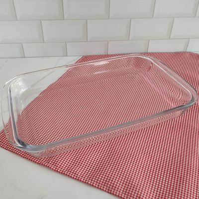 MARINEX Large Rectangular Glass Roaster 2.9L – Durable Heat-Resistant Glass Bakeware Dish|Transparent Oven-Safe Roasting
