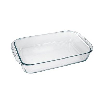 MARINEX Medium Deep Rectangular Glass Roaster 3.7L – Extra Deep Heat-Resistant Bakeware Dish | Transparent Oven-Safe