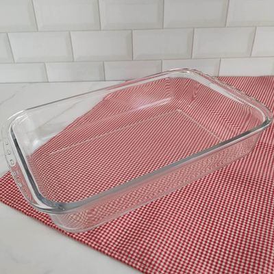 MARINEX Medium Deep Rectangular Glass Roaster 3.7L – Extra Deep Heat-Resistant Bakeware Dish | Transparent Oven-Safe