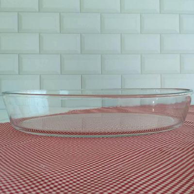 MARINEX Medium Oval Glass Roaster 3.2L – Durable Heat-Resistant Bakeware Dish | Transparent Oven-Safe Roasting & Baking Tray|Ideal for Casseroles
