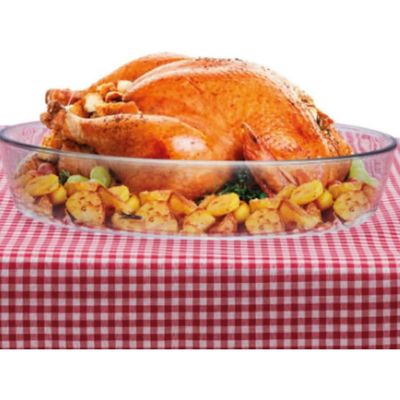 MARINEX Large Oval Glass Roaster 4.0L – Extra-Large Heat-Resistant Bakeware Dish | Transparent Oven-Safe Roasting & Baking Tray