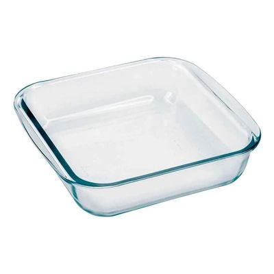MARINEX Medium Square Glass Roaster 1.8L – Durable Heat-Resistant Bakeware Dish | Transparent Oven-Safe Roasting & Baking Tray