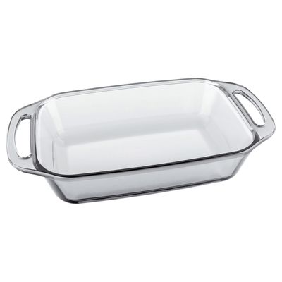 MARINEX Small Rectangular Glass Roaster with Handle 2.1L – Durable Heat-Resistant  Bakeware Dish | Transparent Oven-Safe Roasting & Baking Tray with Easy-Grip Handles