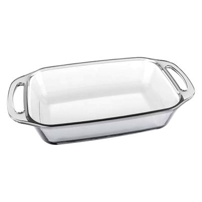 MARINEX Large Rectangular Glass Roaster with Handle 3.5L – Extra-Large Heat-Resistant  Bakeware Dish | Transparent Oven-Safe Roasting & Baking Tray with Easy-Grip Handles