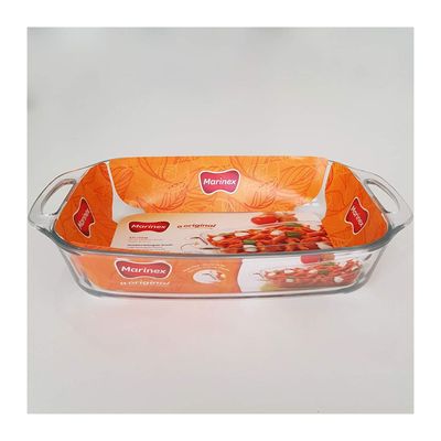 MARINEX Large Rectangular Glass Roaster with Handle 3.5L – Extra-Large Heat-Resistant  Bakeware Dish | Transparent Oven-Safe Roasting & Baking Tray with Easy-Grip Handles