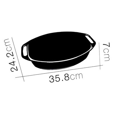 MARINEX Medium Oval Glass Roaster with Handle 3.2L – Durable Heat-Resistant Bakeware Dish | Transparent Oven-Safe Roasting & Baking Tray with Easy-Grip Handles