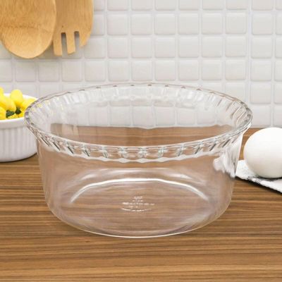 MARINEX Large Glass Soufflé Dish 2.4L – Extra-Large Heat-Resistant Bakeware | Transparent Oven-Safe Round Soufflé & Baking Dish