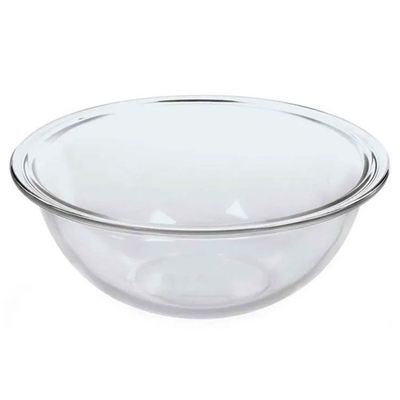 MARINEX Glass Bowl Plus 1.5L – Durable Heat-Resistant  Mixing & Serving Bowl | Transparent Multi-Purpose Medium Glass Bowl | Microwave, Freezer & Dishwasher Safe
