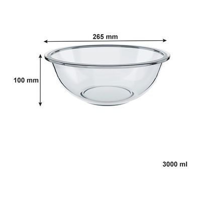 MARINEX Glass Bowl Plus 3 L - Large Durable Heat-Resistant Mixing & Serving Bowl|Transparent Multi-Purpose Bowl MARINEX Glass Bowl Plus 3 L - Large Durable Heat-Resistant Mixing & Serving Bowl|Transparent Multi-Purpose Bowl