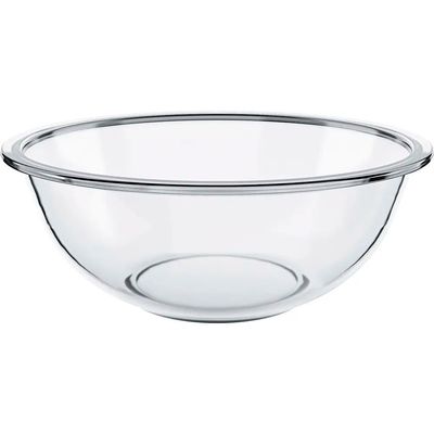 MARINEX Glass Bowl Plus 4 L - Large Durable Heat-Resistant Mixing & Serving Bowl|Transparent Multi-Purpose Bowl