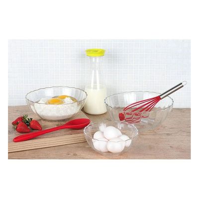 MARINEX Glass Bowl Bella 2 L - Durable Heat-Resistant Serving & Mixing Bowl|Transparent Multi-Purpose Small Bowl|Microwave, Freezer & Dishwasher Safe