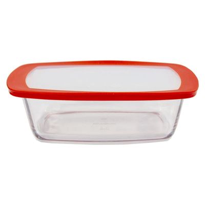 MARINEX Glass Rectangular Loaf Dish with Plastic Lid 1.5L – Durable Heat-Resistant Bakeware, Transparent