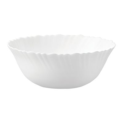 Cuisine Art ORA MIA 18-Piece Opalware Dinner Set, White - Durable Lightweight Opal Glass Crockery|4 Full Plates,4 Quarter Plates,4 Soup Plates,4 Soup Bowls,2 Serving Bowl