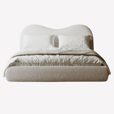 Cnug Soft Boucle Fabric Modern Bed for Living Room, Bedroom (Queen)