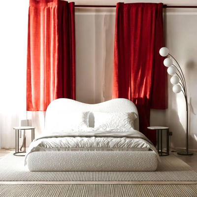 Cnug Soft Boucle Fabric Modern Bed for Living Room, Bedroom (Super King)