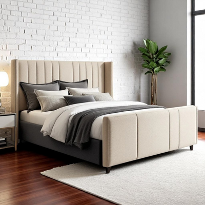 Calida Luxury Design Bed for Modern Bedroom In Soft Fabric (Super King)