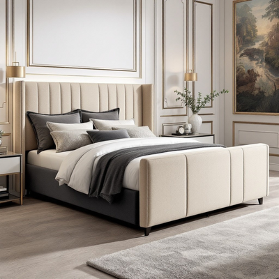 Calida Luxury Design Bed for Modern Bedroom In Soft Fabric (Super King)